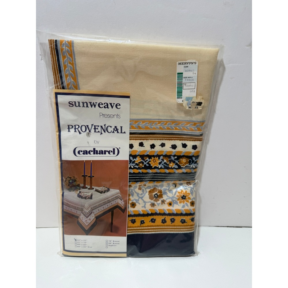 Sunweave Cacharel Provencal Tablecloth 52x52 Square French Country Floral VTG